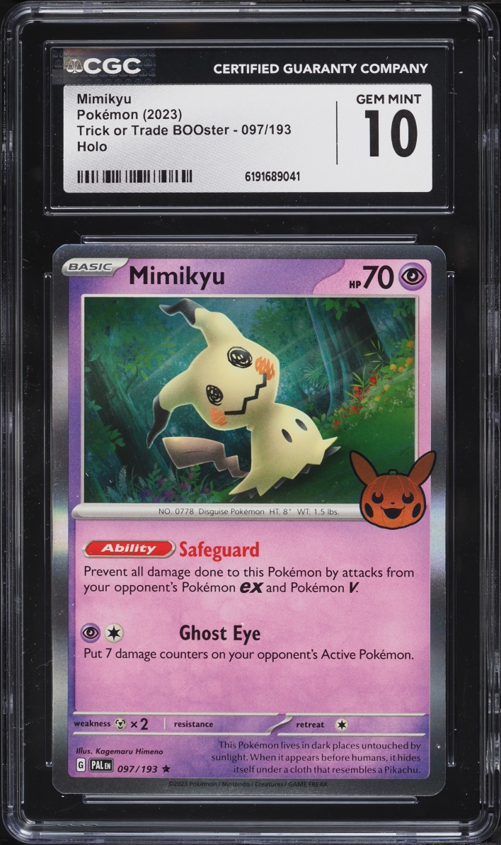 2023 Pokemon Scarlet & Violet Paldea Evolved Trick Or Trade Holo Mimikyu #97 CGC 10 GEM MINT