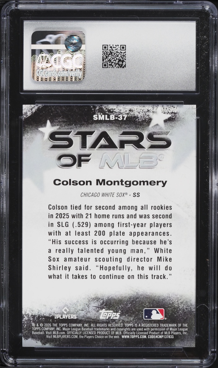 2026 Topps Stars Of MLB Colson Montgomery ROOKIE #SMLB-37 CGC 10 GEM MINT