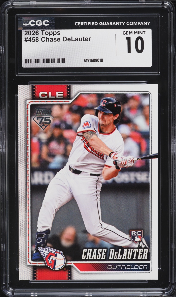 2026 Topps Chase DeLauter ROOKIE #458 CGC 10 GEM MINT