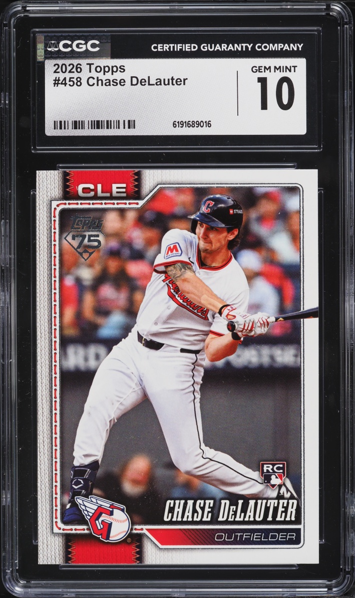 2026 Topps Chase DeLauter ROOKIE #458 CGC 10 GEM MINT