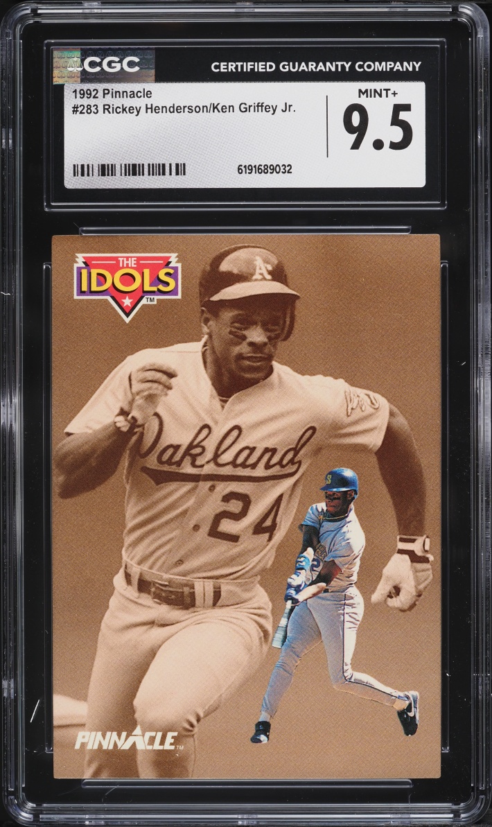 1992 Pinnacle Rickey Henderson Ken Griffey Jr. #283 CGC 9.5 MINT+