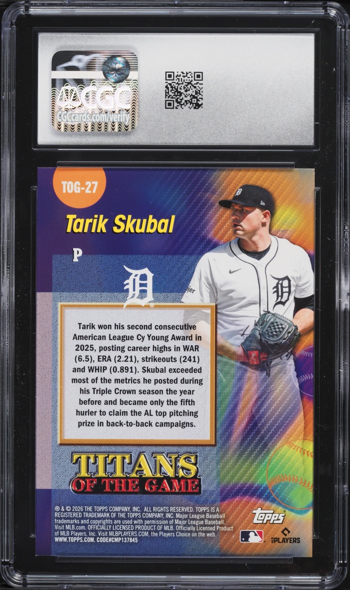2026 Topps Titans Of The Game Tarik Skubal #TOG-27 CGC 10 GEM MINT