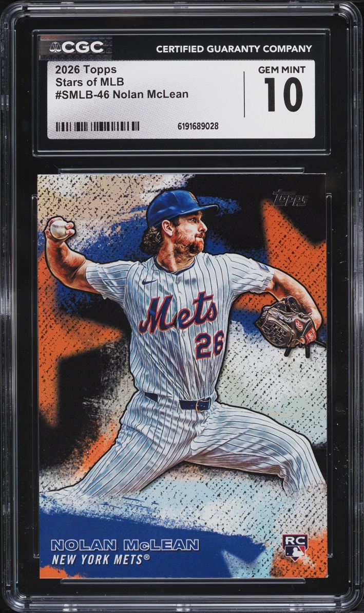2026 Topps Stars Of MLB Nolan McLean ROOKIE #SMLB-46 CGC 10 GEM MINT