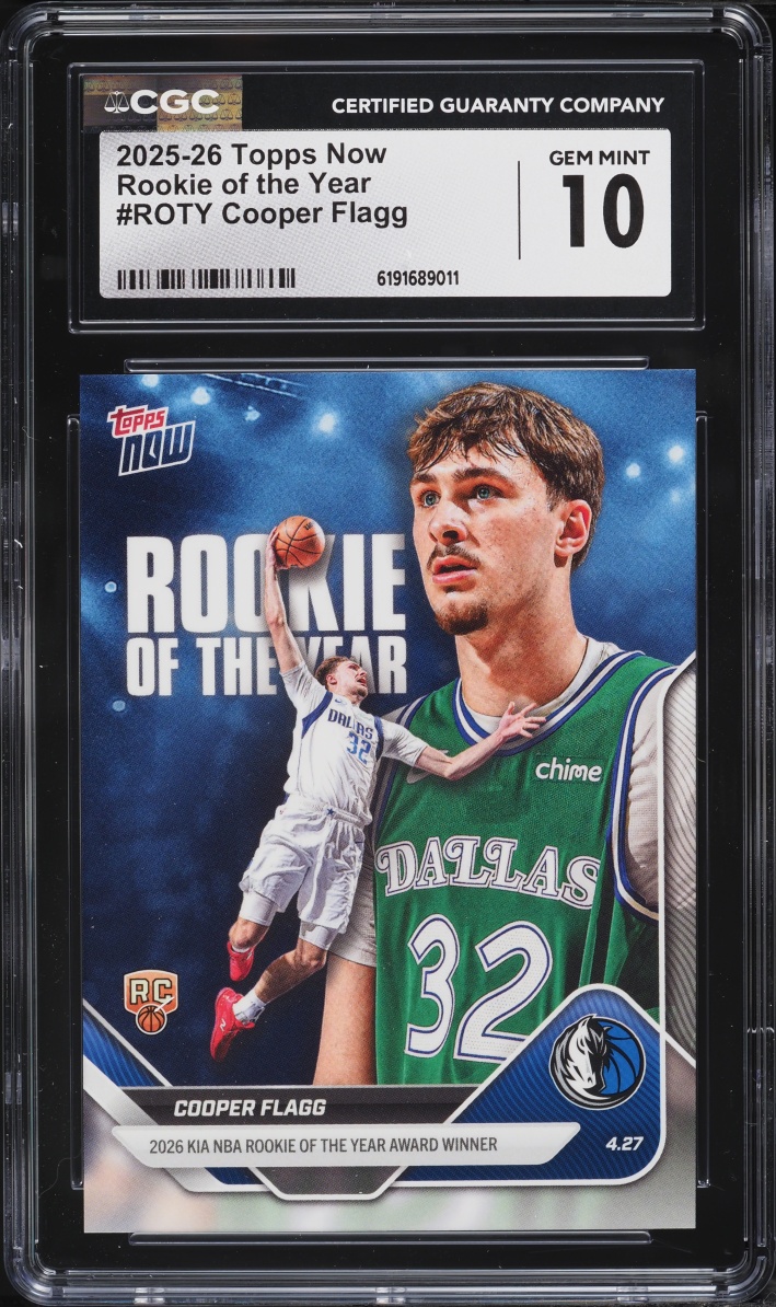 2025 Topps Now ROY Cooper Flagg ROOKIE #ROTY CGC 10 GEM MINT