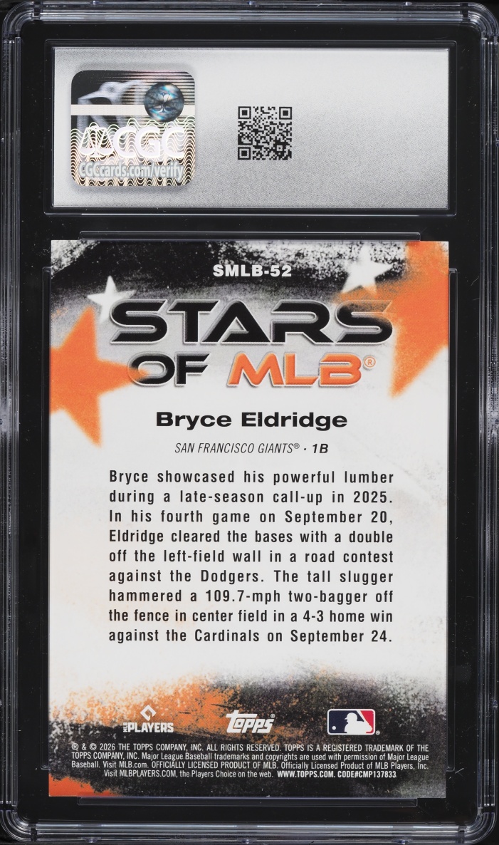 2026 Topps Stars Of MLB Bryce Eldridge ROOKIE #SMLB-52 CGC 9 MINT