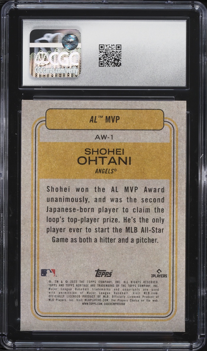 2022 Topps Heritage High Number Award Winners Shohei Ohtani #AW-1 CGC 9.5 MINT+