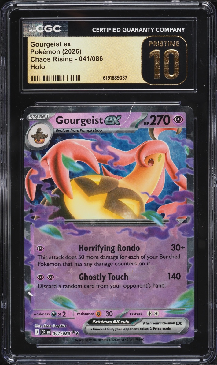2026 Pokemon Mega Evolution Chaos Rising Holo Gourgeist Ex #41 CGC 10 PRISTINE