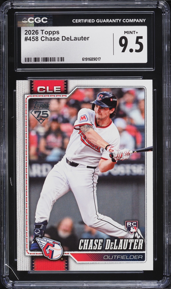 2026 Topps Chase DeLauter ROOKIE #458 CGC 9.5 MINT+