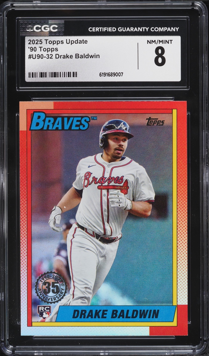 2025 Topps Update '90 Drake Baldwin ROOKIE #U90-32 CGC 8 NM-MT