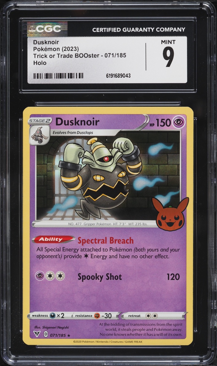 2023 Pokemon Scarlet & Violet Trick Or Trade Holo Dusknoir #71 CGC 9 MINT