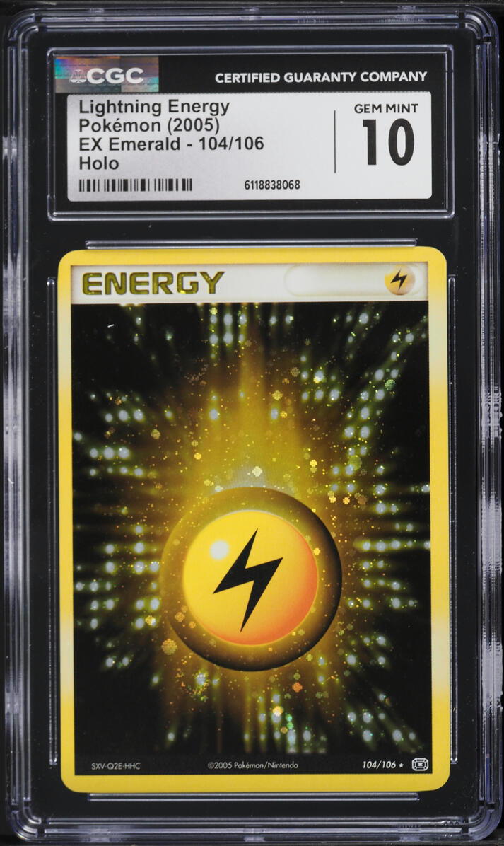 2005 Pokemon EX Emerald Holo Lightning Energy #104 CGC 10 GEM MINT