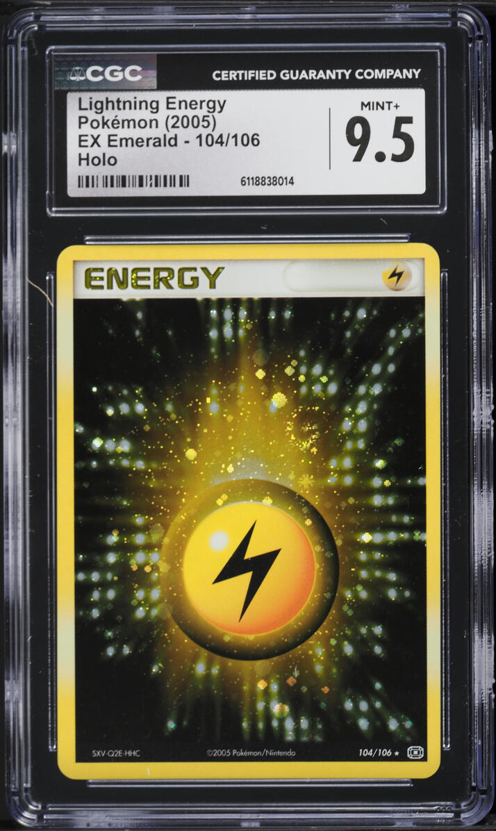 2005 Pokemon EX Emerald Holo Lightning Energy #104 CGC 9.5 MINT+