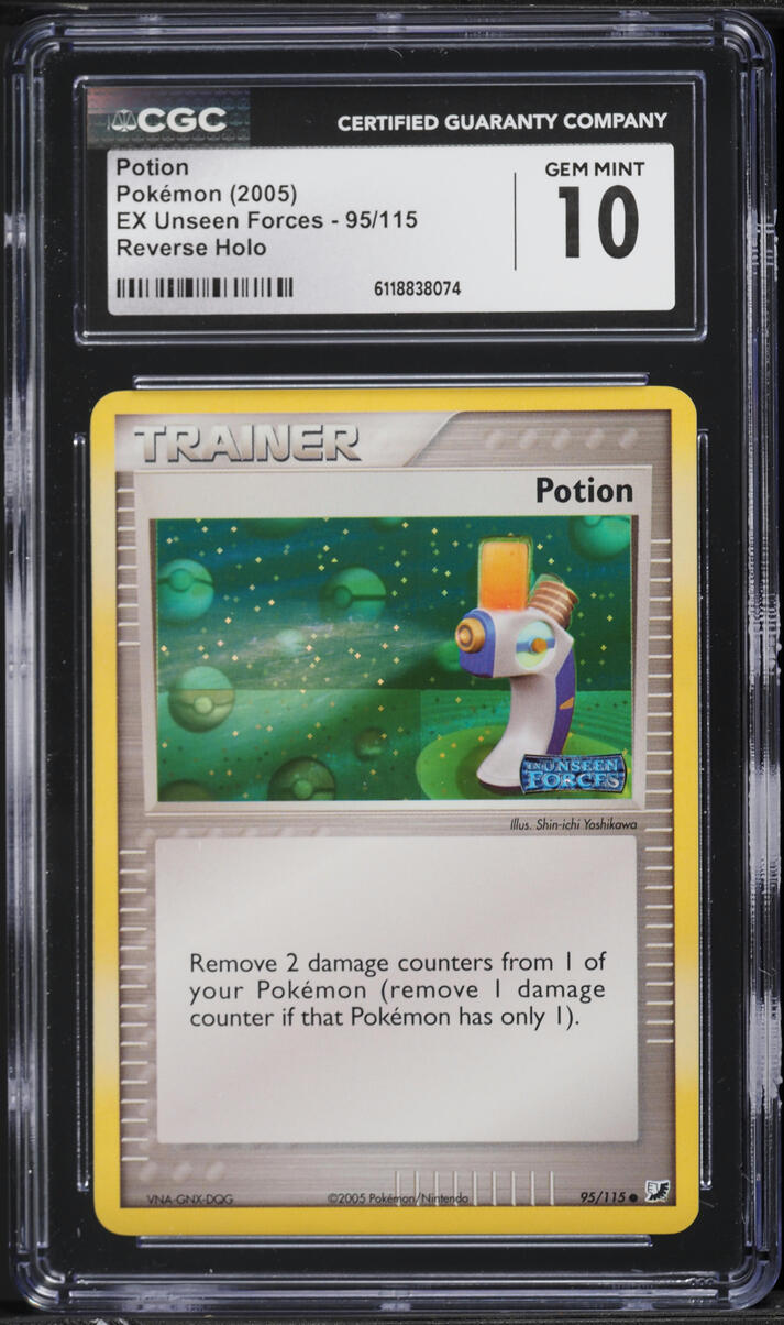 2005 Pokemon EX Unseen Forces Reverse Holo Potion #95 CGC 10 GEM MINT