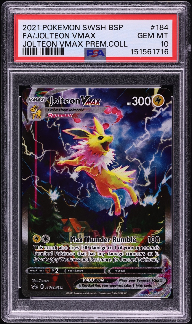 2021 Pokemon Sword & Shield Promo Full Art Jolteon VMAX #184 PSA 10 GEM MINT