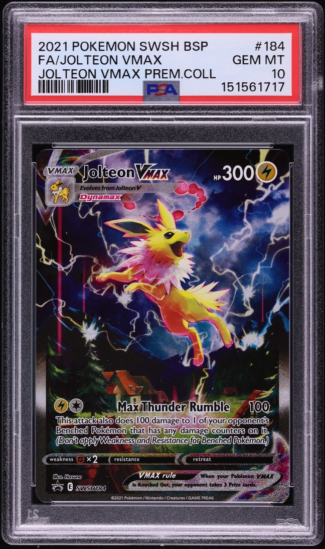 2021 Pokemon Sword & Shield Promo Full Art Jolteon VMAX #184 PSA 10 GEM MINT