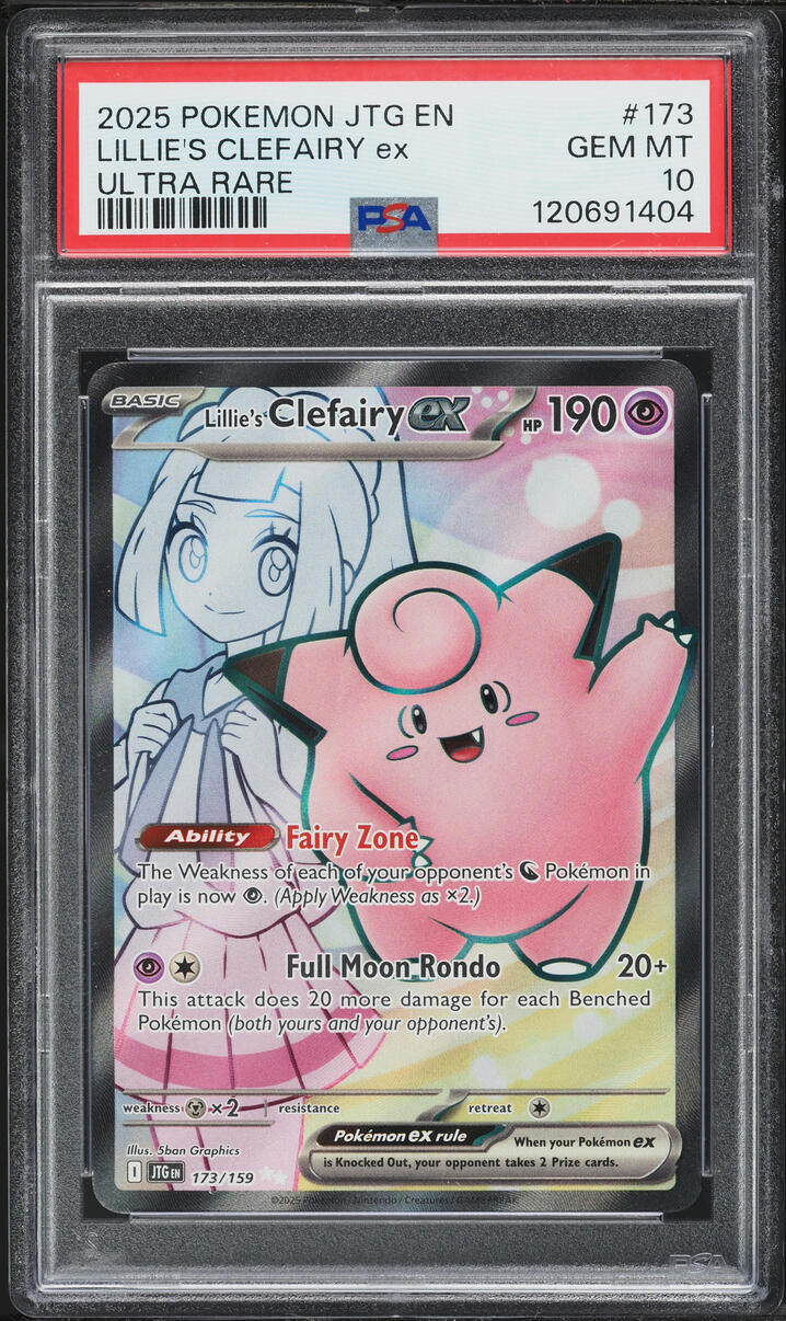 2025 Pokemon Scarlet & Violet Journey Together Full Art Lillie's Clefairy ex #173 PSA 10 GEM
