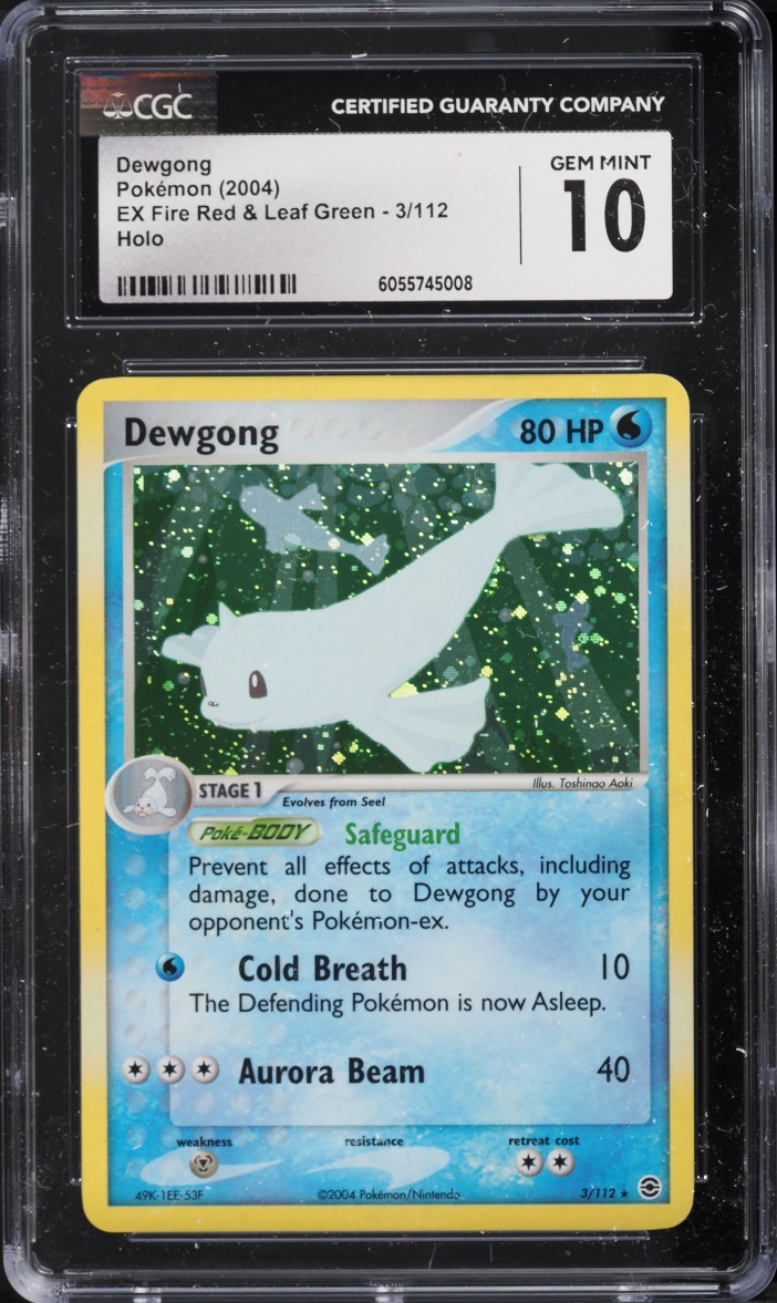 2004 Pokemon Ex Fire Red & Leaf Green Holo Dewgong #3 CGC 10 GEM MINT