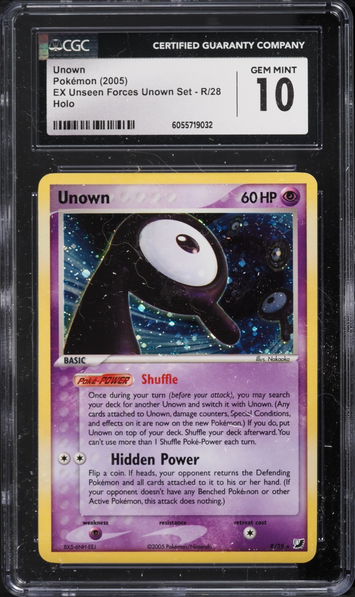 2005 Pokemon Ex Unseen Forces Holo Unown #R CGC 10 GEM MINT