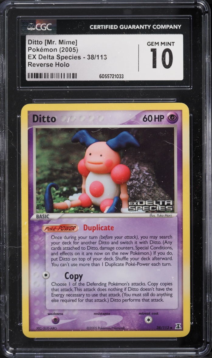 2005 Pokemon Ex Delta Species Reverse Holo Ditto Mr. Mime #38 CGC 10 GEM MINT
