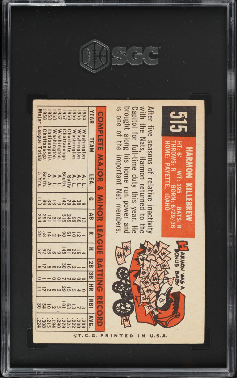 1959 Topps Harmon Killebrew #515 SGC 4 VGEX