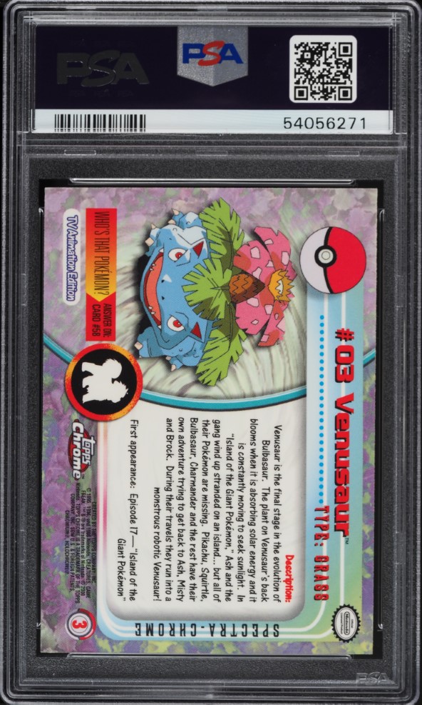 2000 Pokemon Topps Chrome Series 1 Spectra Venusaur #3 PSA 10 GEM MINT