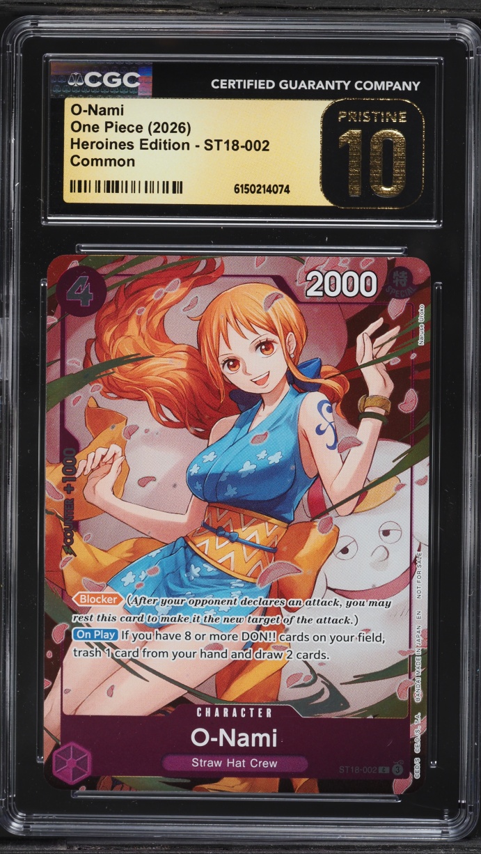 2026 One Piece Heroines Edition Alt Art O-Nami #ST18-002 CGC 10 PRISTINE