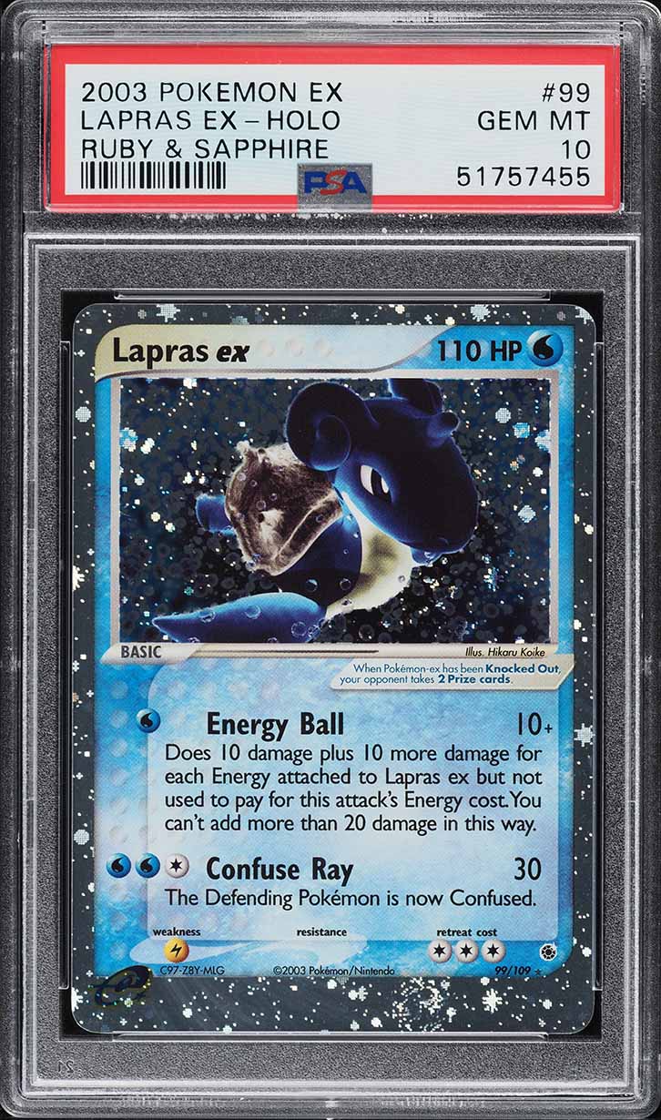 2003 Pokemon EX Ruby & Sapphire Holo Lapras ex #99 PSA 10 GEM MINT