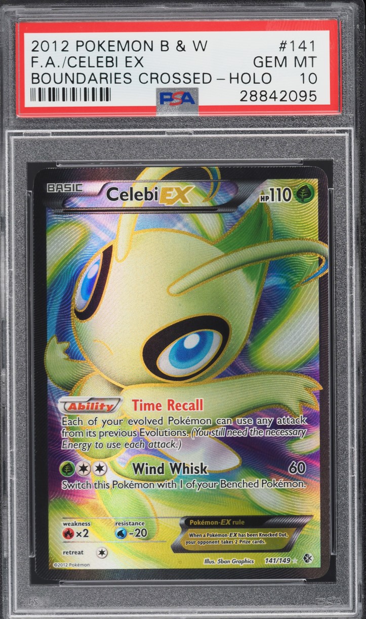 2012 Pokemon Black & White Boundaries Crossed Full Art Celebi EX #141 PSA 10 GEM