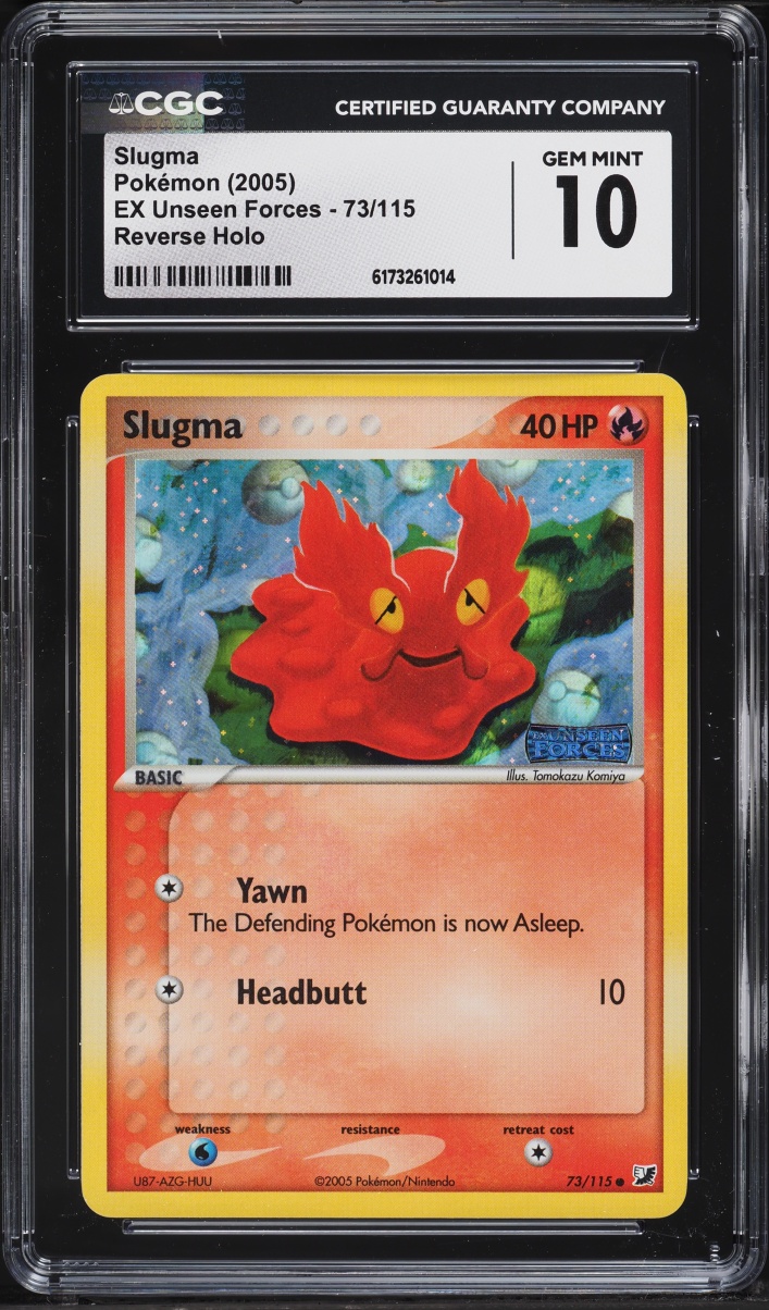 2005 Pokemon EX Unseen Forces Reverse Holo Slugma #73 CGC 10 GEM MINT