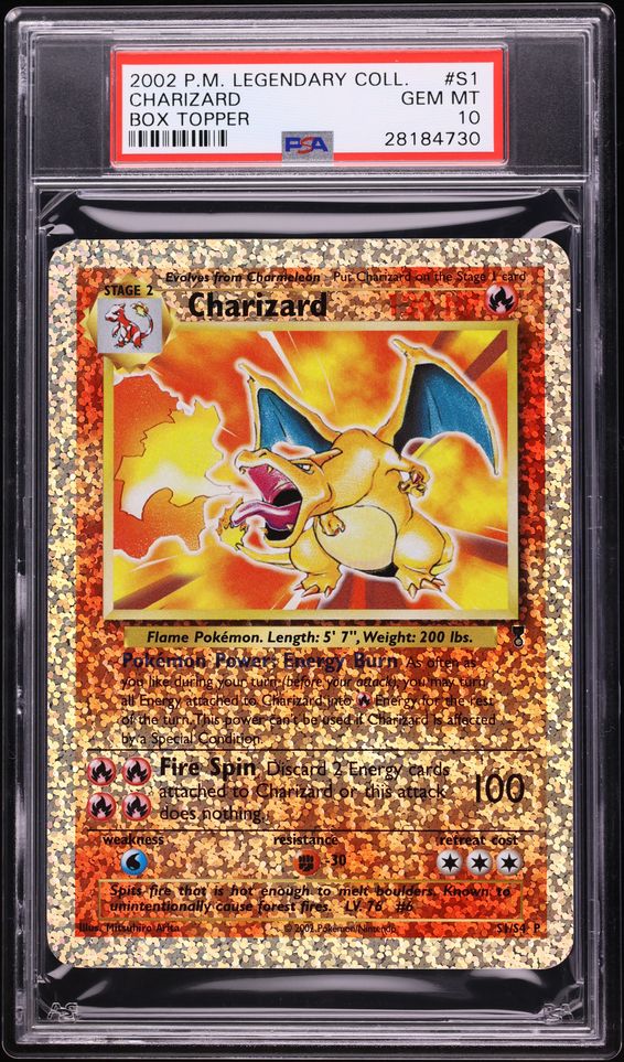 2002 Pokemon Legendary Collection Box Topper Charizard #S1 PSA 10 GEM MINT