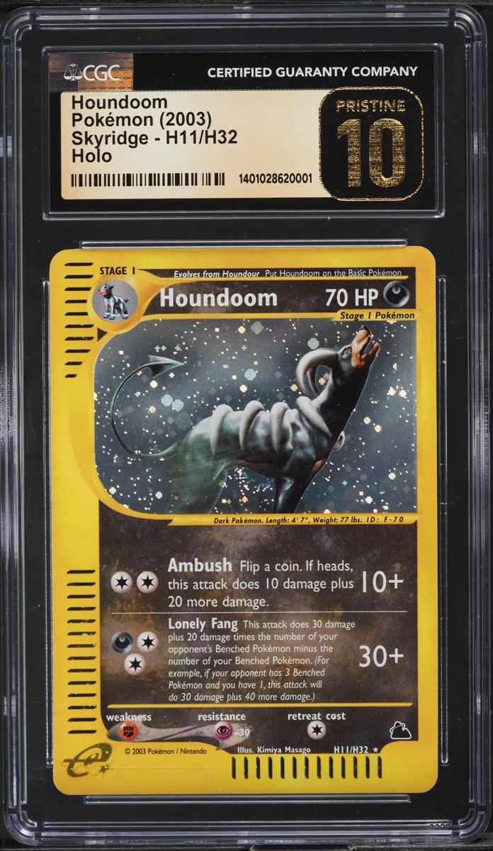 2003 Pokemon Skyridge Holo Houndoom #H11 CGC 10 PRISTINE