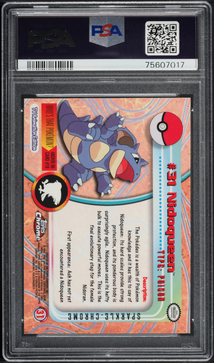 2000 Topps Chrome Pokemon Series 1 Sparkle Nidoqueen #31 PSA 10 GEM MINT