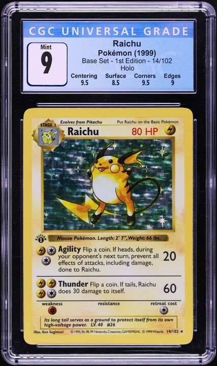 1999 Pokemon Fossil Unlimited Raichu #29 PSA 10 GEM MINT on