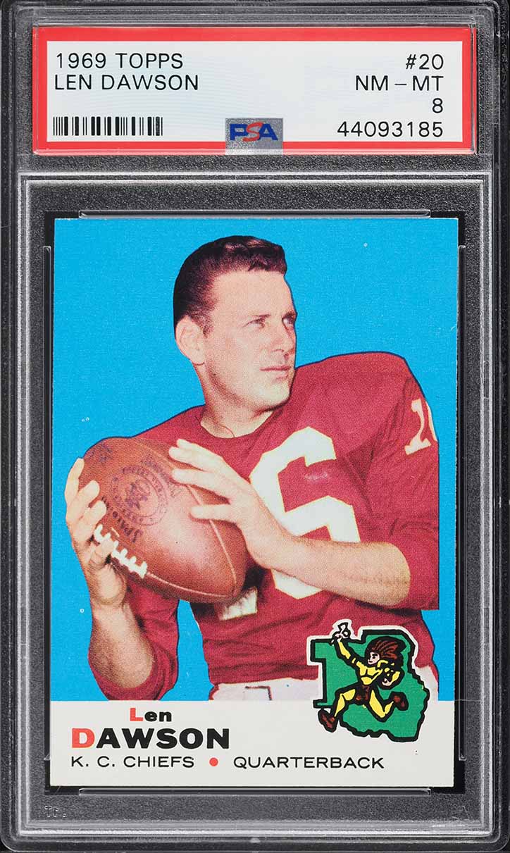1969 Topps Football Len Dawson #20 PSA 8 NM-MT