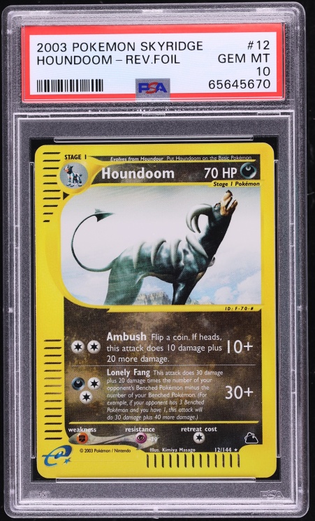 2003 Pokemon Skyridge Reverse Holo Houndoom #12 PSA 10 GEM MINT