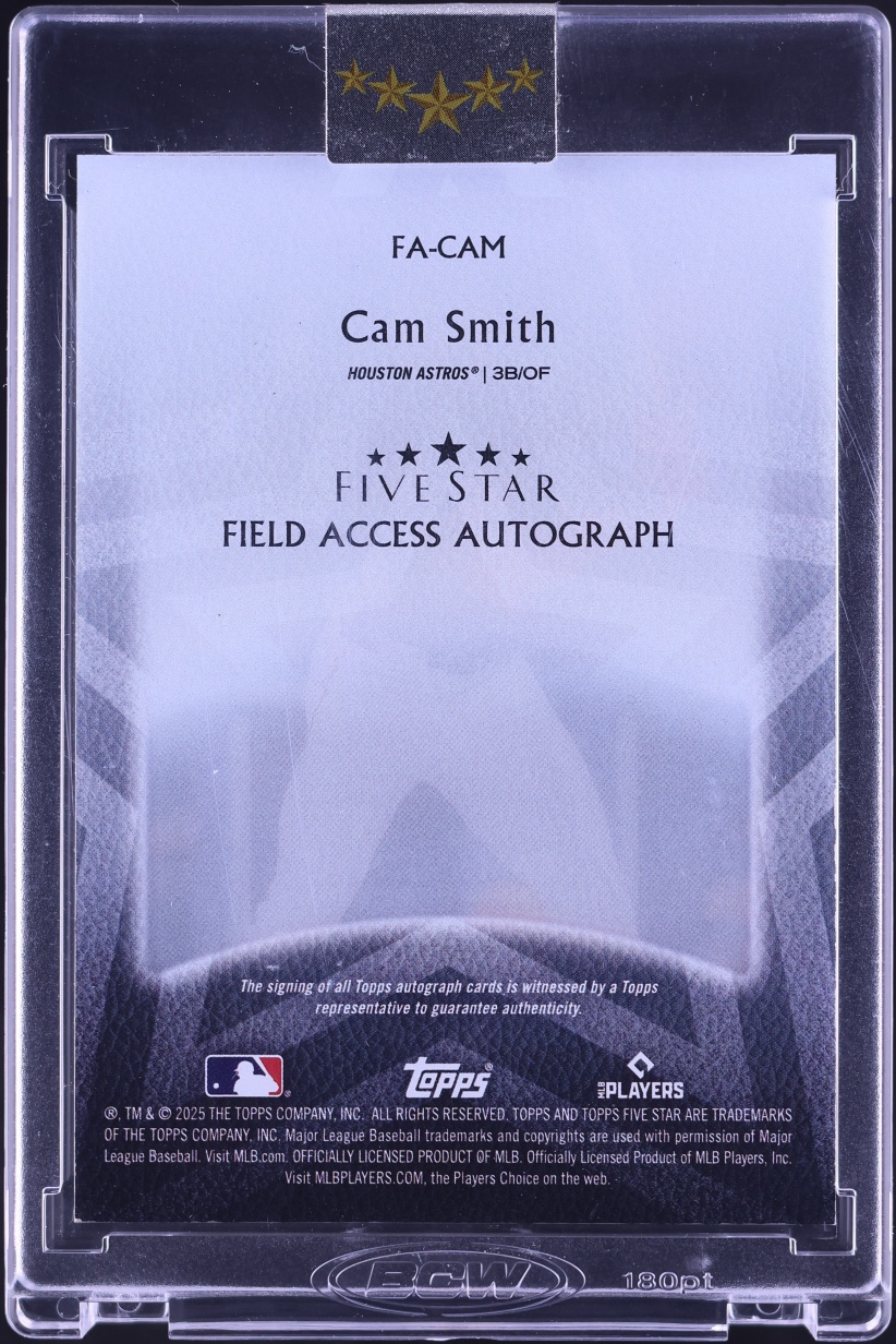 2025 Topps Five Star Field Access Green Cam Smith ROOKIE AUTO 1/10 #FA-CAM