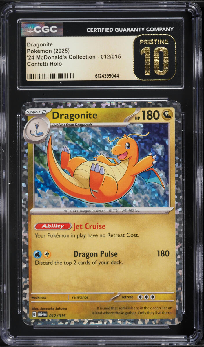 2025 Pokemon Mega Evolution McDonald's Collection Confetti Holo Dragonite #012 CGC 10 PRISTINE