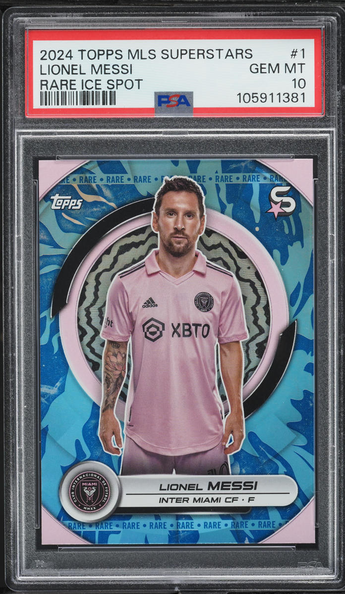 2024 Topps MLS Superstars Rare Ice Spot Lionel Messi #1 PSA 10 GEM MINT