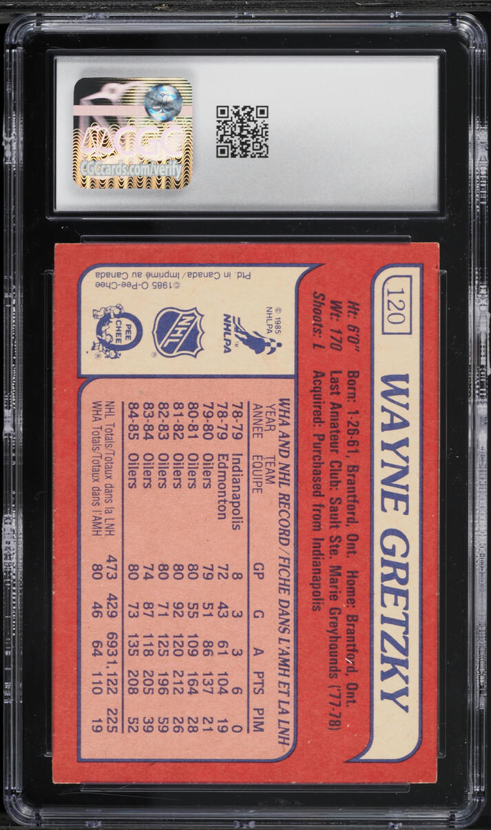 1985 O-Pee-Chee Hockey Wayne Gretzky #120 CGC 7 NRMT
