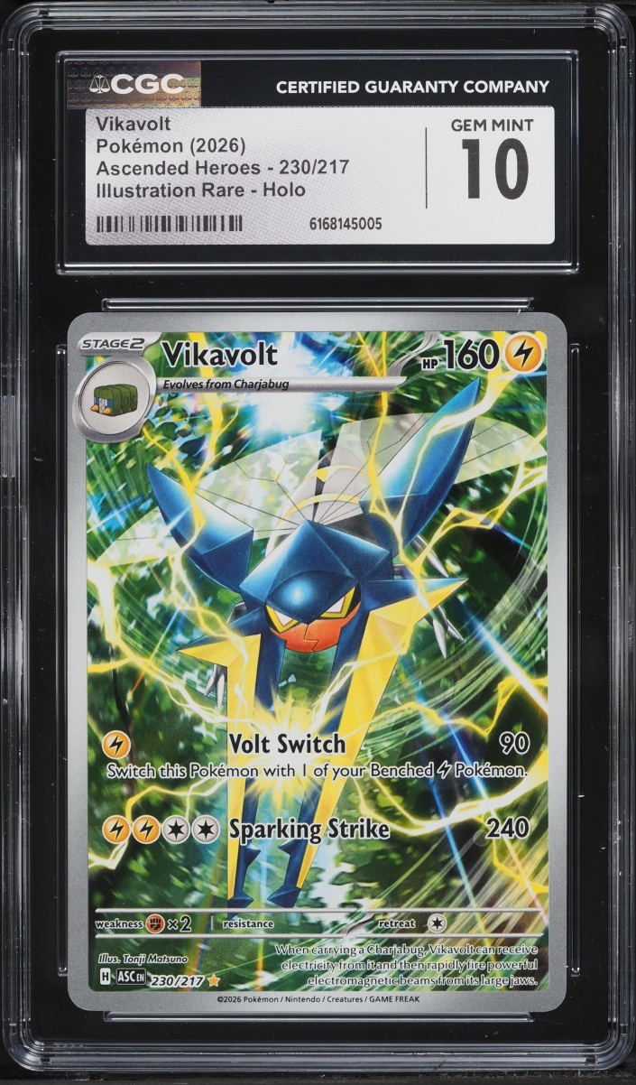 2026 Pokemon Mega Evolution Ascended Heroes IR Vikavolt #230 CGC 10 GEM MINT