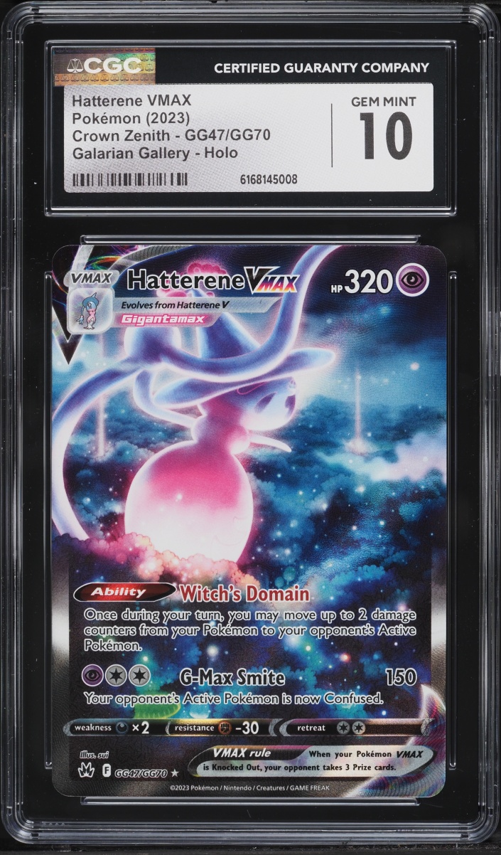 2023 Pokemon Sword & Shield Crown Zenith Full Art Hatterene VMAX #GG47 CGC 10 GEM MINT