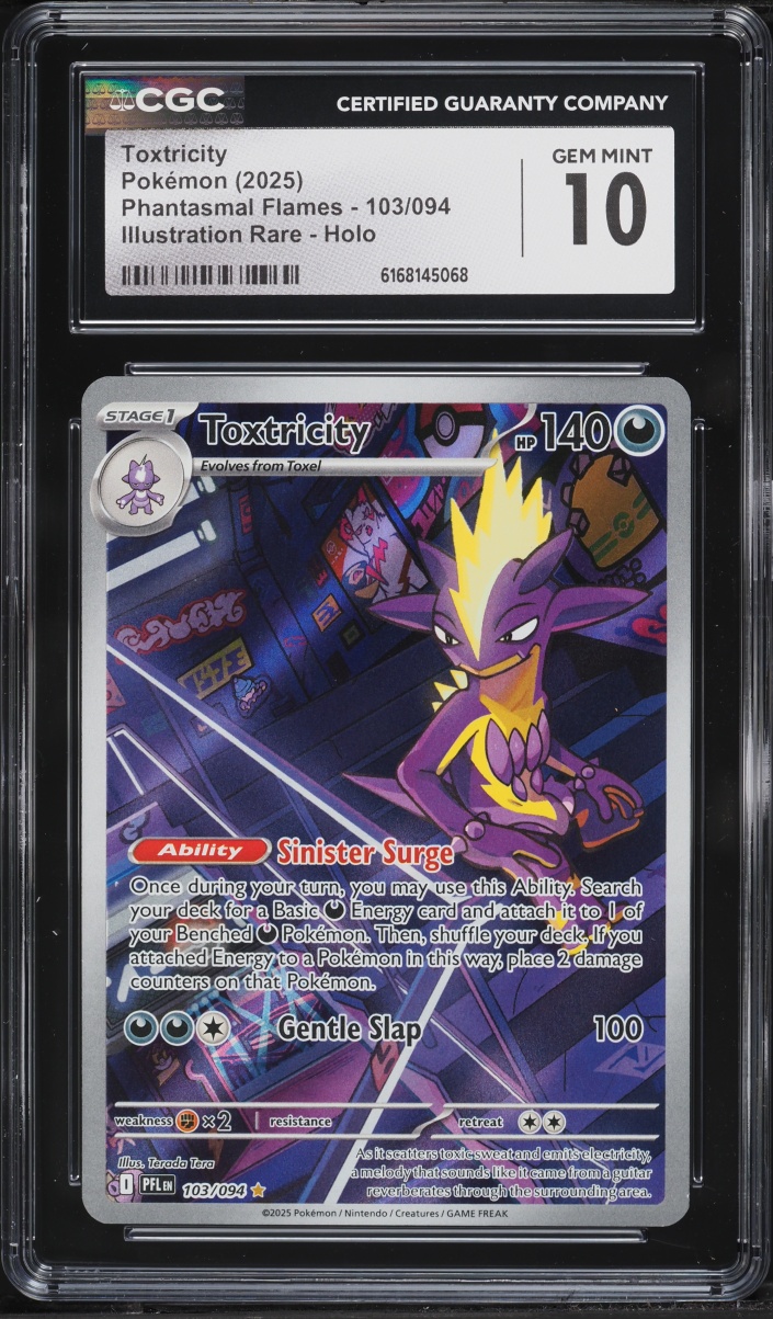 2025 Pokemon Mega Evolution Phantasmal Flames IR Toxtricity #103 CGC 10 GEM MINT