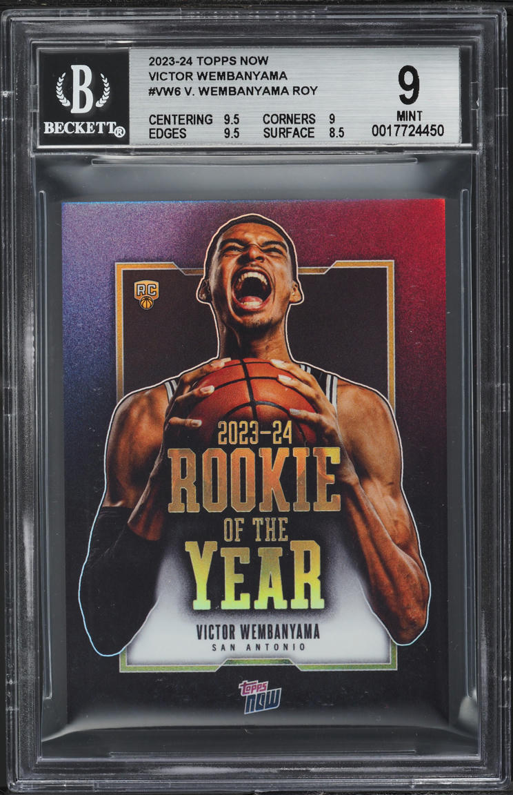 2023 Topps Now Rookie Of The Year Victor Wembanyama ROOKIE #VW6 BGS 9 MINT
