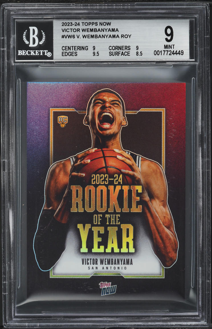 2023 Topps Now Rookie Of The Year Victor Wembanyama ROOKIE #VW6 BGS 9 MINT