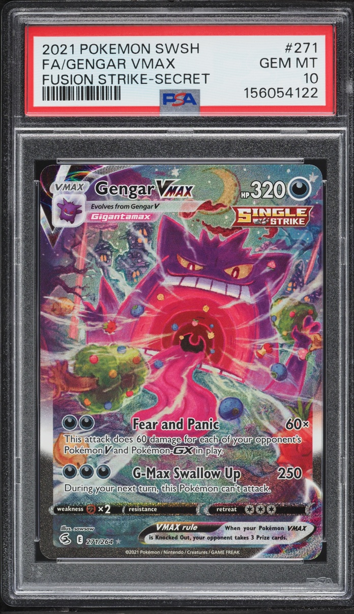 2021 Pokemon Sword & Shield Fusion Strike Alt Art Gengar VMAX #271 PSA 10 GEM MINT