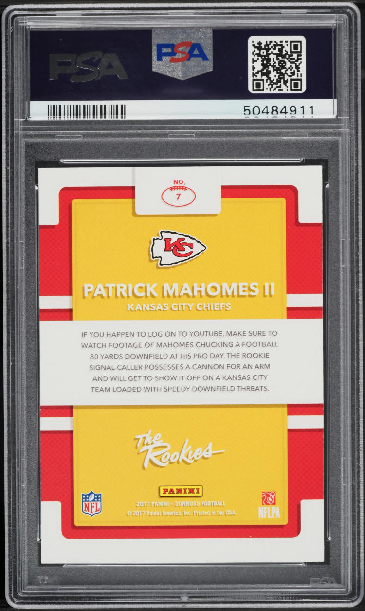 2017 Donruss The Rookies Patrick Mahomes II ROOKIE #7 PSA 10 GEM MINT