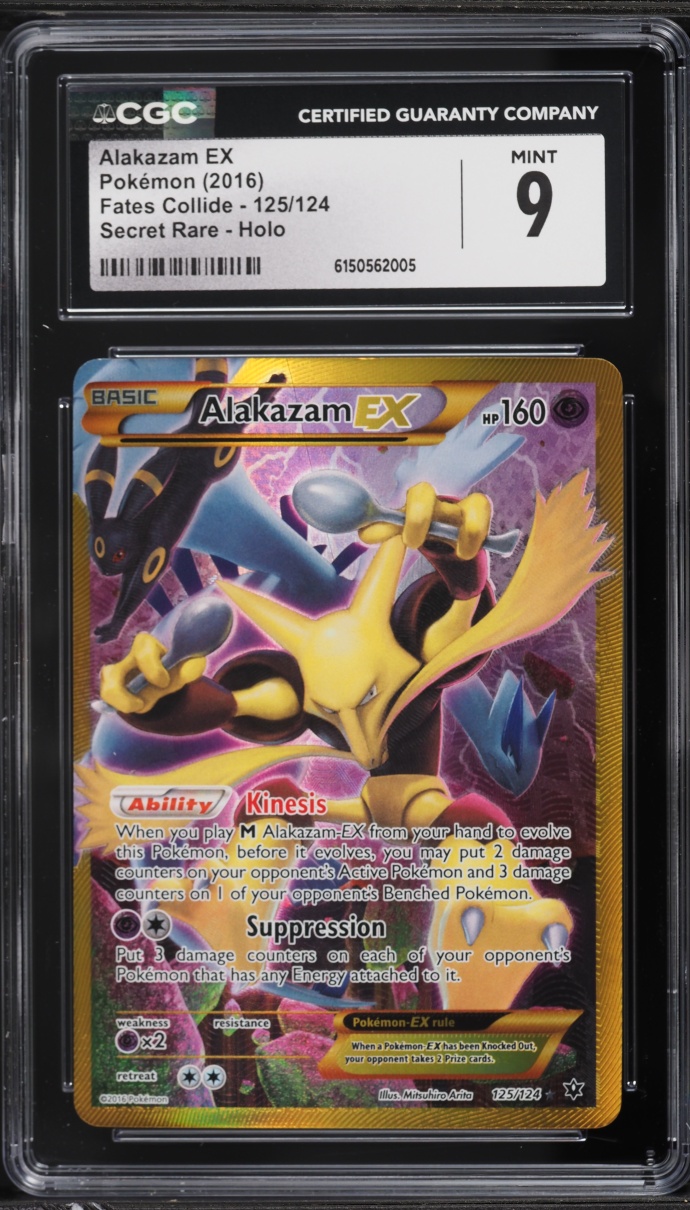 2016 Pokemon XY Fates Collide Full Art Alakazam EX #125 CGC 9 MINT