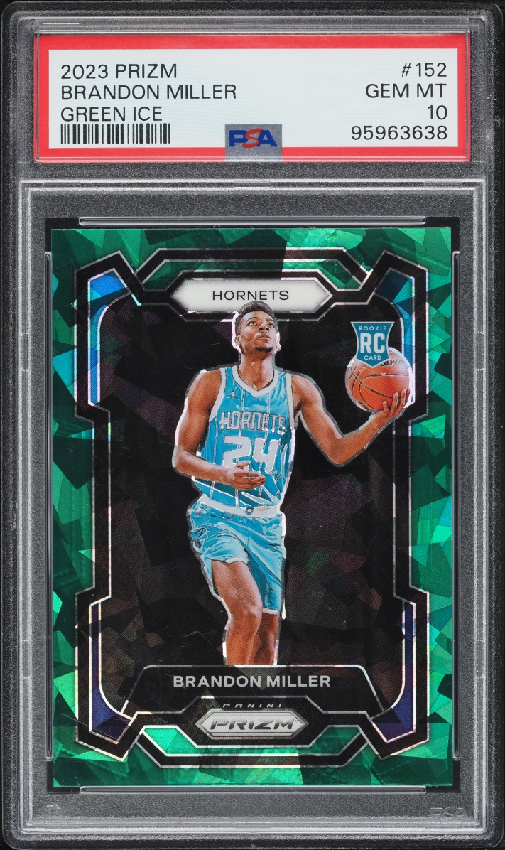 2023 Panini Prizm Green Ice Brandon Miller ROOKIE #152 PSA 10 GEM MINT