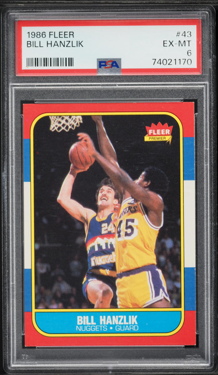 1986 Fleer Basketball Bill Hanzlik #43 PSA 6 EXMT