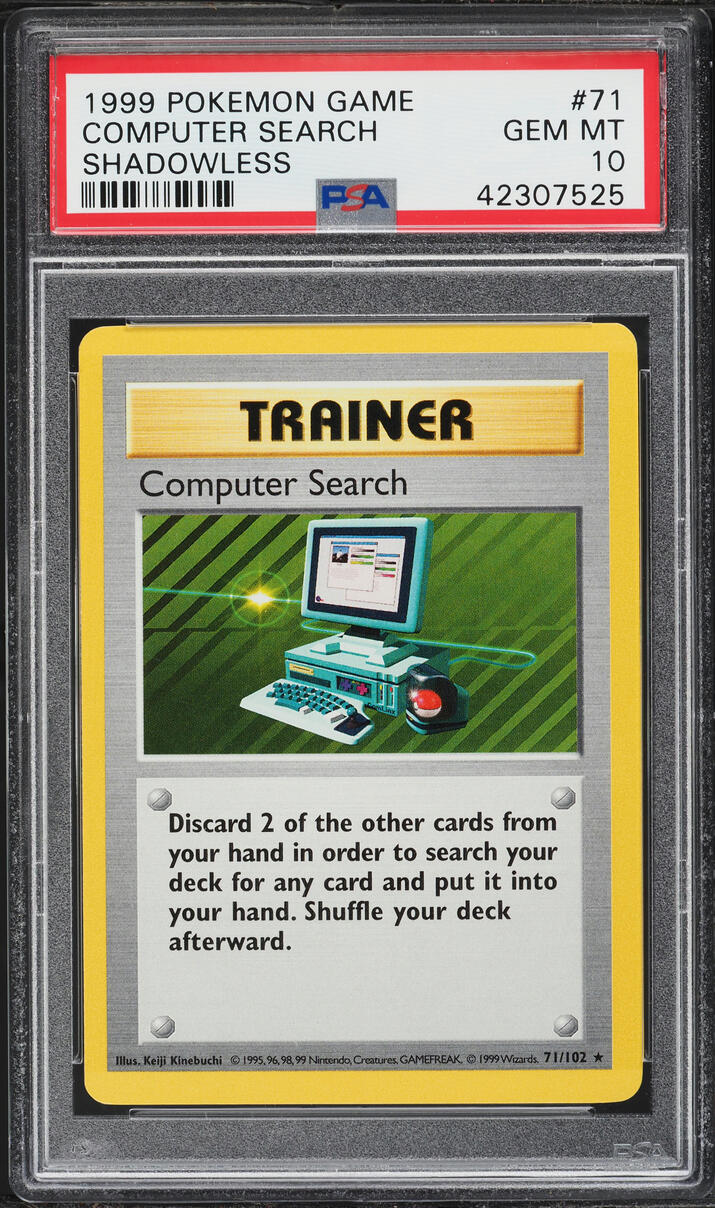 1999 Pokemon Base Set Shadowless Computer Search #71 PSA 10 GEM MINT